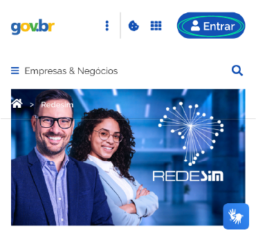 Print de tela do site gov.br portal redesim.