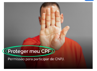 Print de tela do site gov.br no portal redesim para a proteção do CPF contra abertura de empresas sem sua autorização.