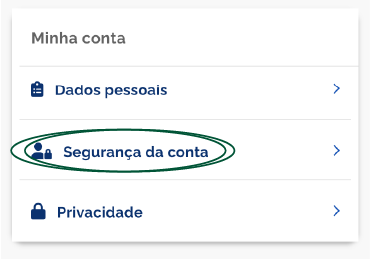 Print de tela do App gov.br na etapa de segurança da conta. 