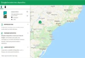 Print de tela retirado do portal G1, que mostra um mapa de localização de um dispositivo pelo Google
